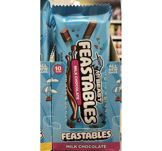 Box of 10 Feastables MrBeast Milk Chocolate Bars Raffle